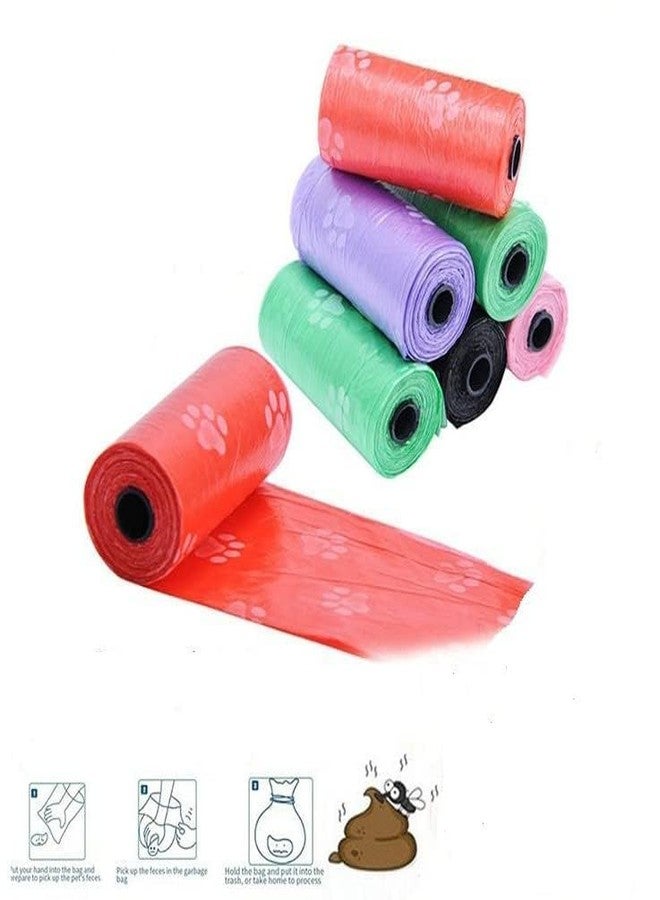 MVM Enterprise Pet Poop Bag Extra Thick and Strong Leak Proof Paw Printed Plastic Waste Pick Up Biodegradable 5 Roll in 1 Pack Waste Poop Bag Unscented Waste Bag Dog Potty Picker Bag (8 pcs roll) - Image 5